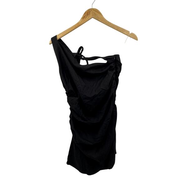 Peppermayo black Annalissa linen one shoulder mini dress - Picture 6 of 9